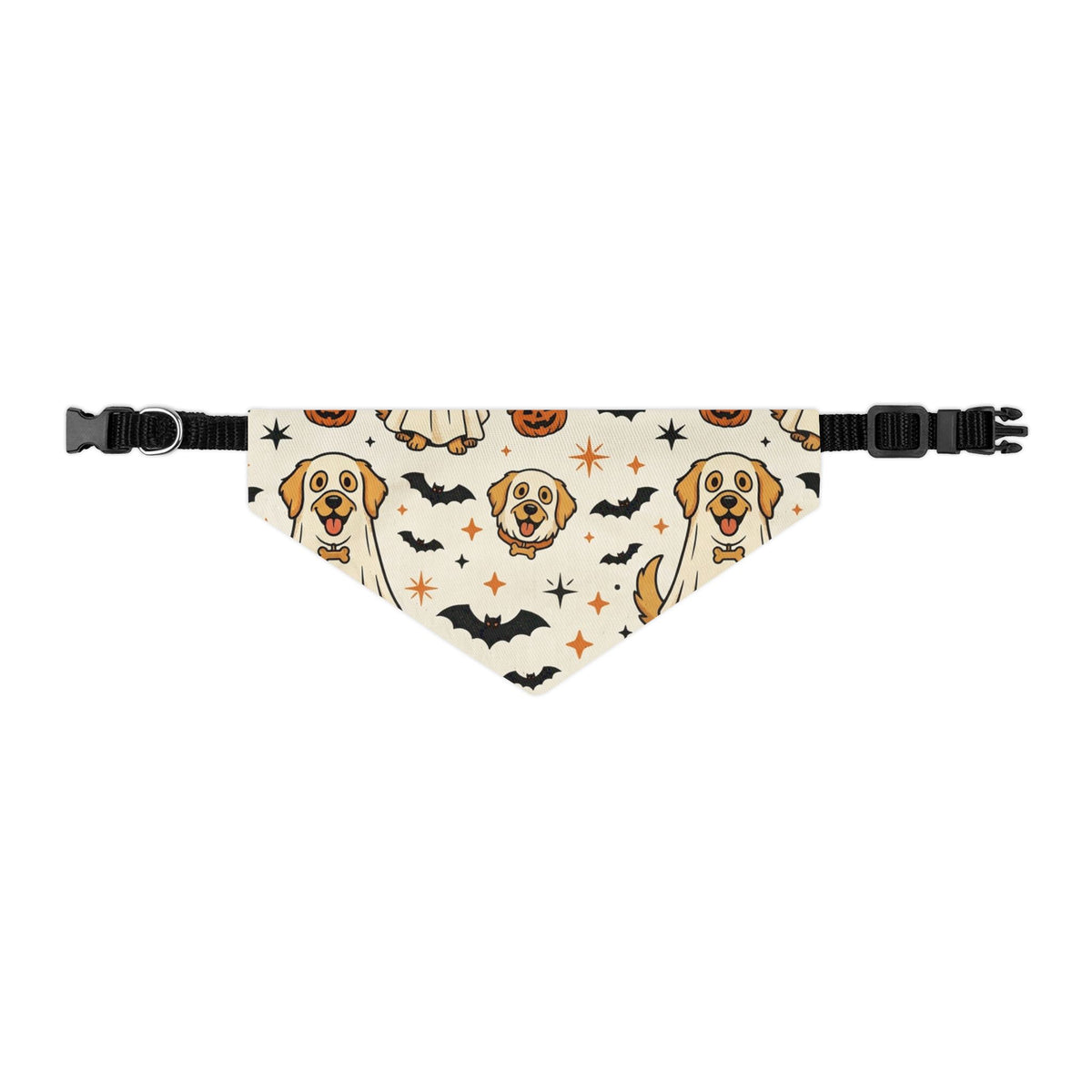 Halloween Ghost Dog Bandana Collar – Cute Pumpkin & Bat Pet Scarf