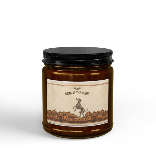 Halloween Candle - Amber Jar with Black Lid (4oz & 9oz)