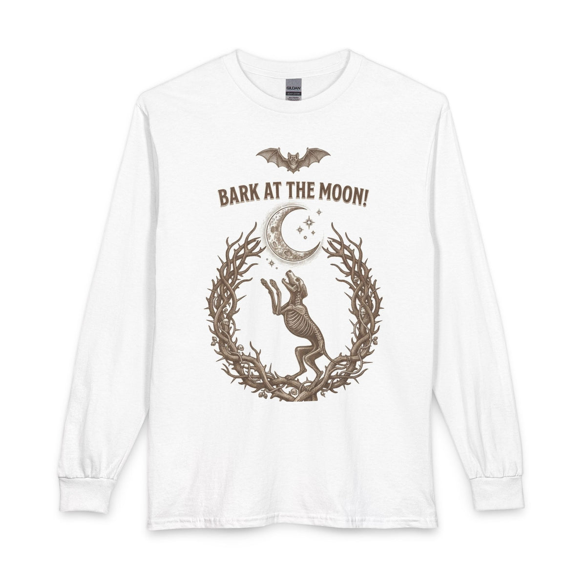Bark at the Moon Long Sleeve Tee — Howling Dog Moon Graphic