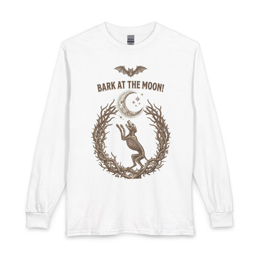Bark at the Moon Long Sleeve Tee — Howling Dog Moon Graphic