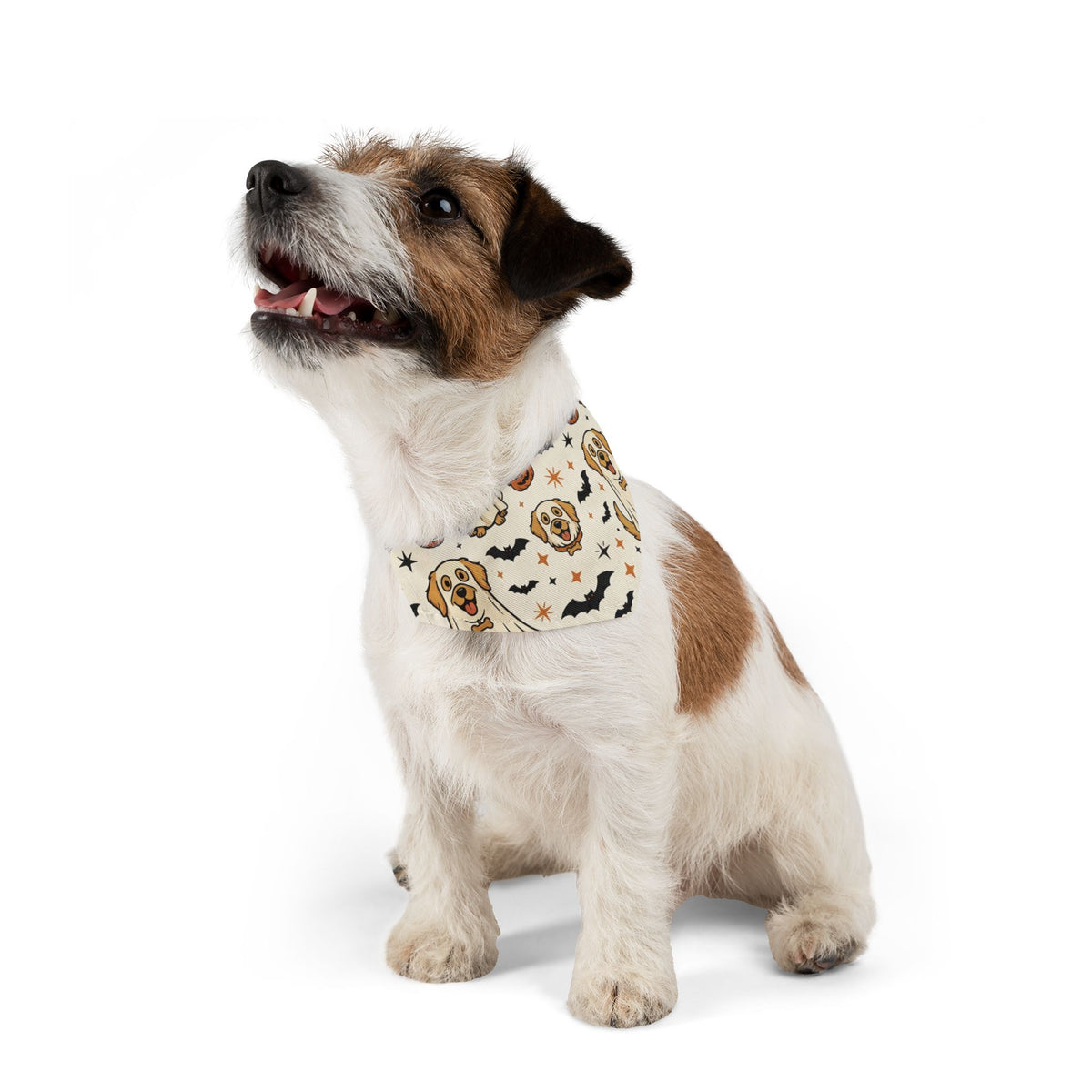 Halloween Ghost Dog Bandana Collar – Cute Pumpkin & Bat Pet Scarf
