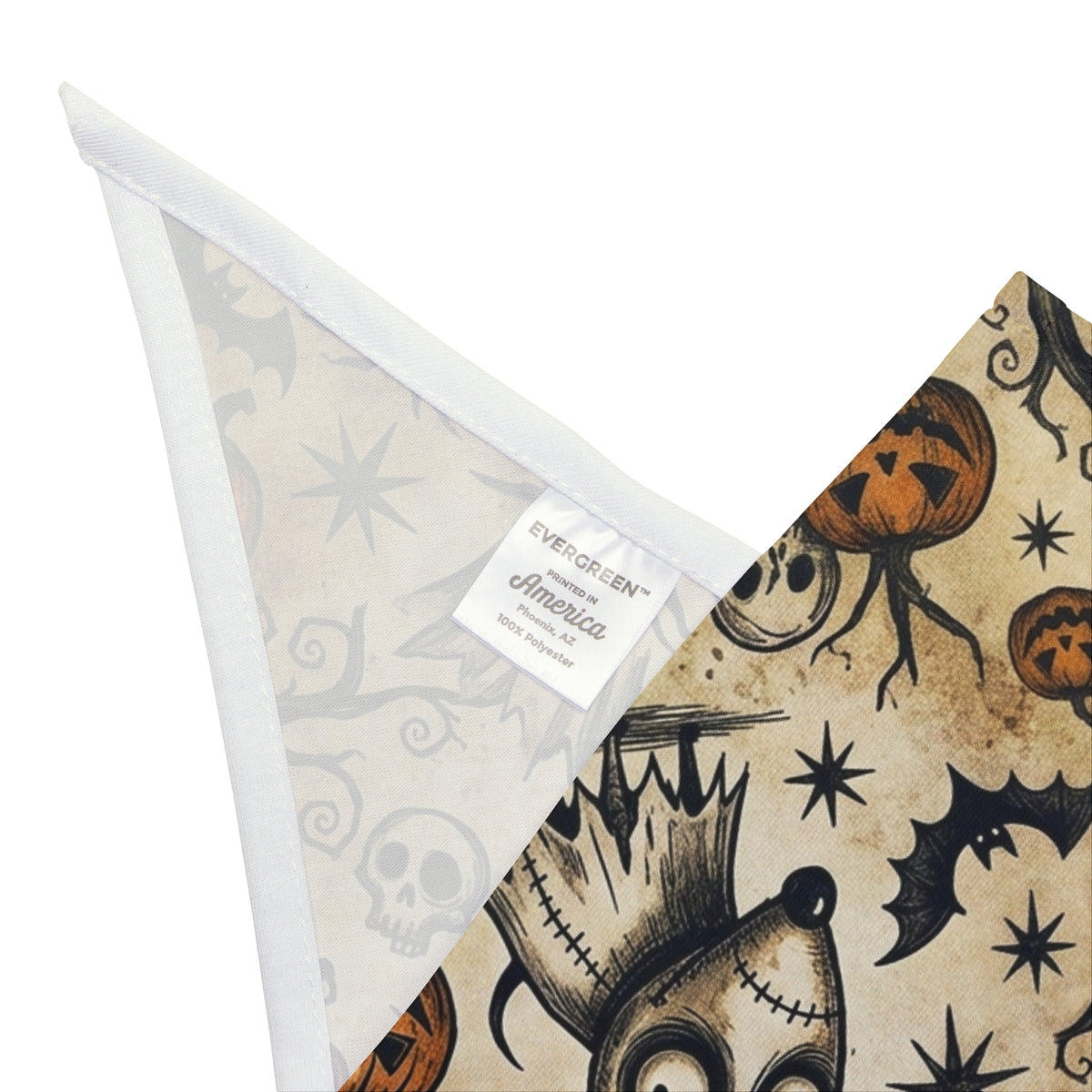 Halloween Pumpkin & Owl Pet Bandana — Spooky Bat Skull Print for Dogs & Cats