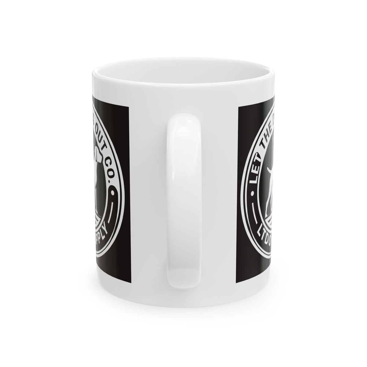 "Let the Dogs Out" Black Logo Coffee Mug — Minimalist Dog Lover Mug (11 oz)