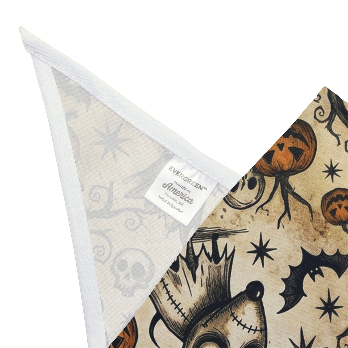Halloween Pumpkin & Owl Pet Bandana — Spooky Bat Skull Print for Dogs & Cats