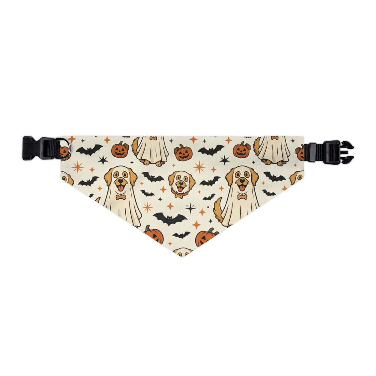 Halloween Ghost Dog Bandana Collar – Cute Pumpkin & Bat Pet Scarf