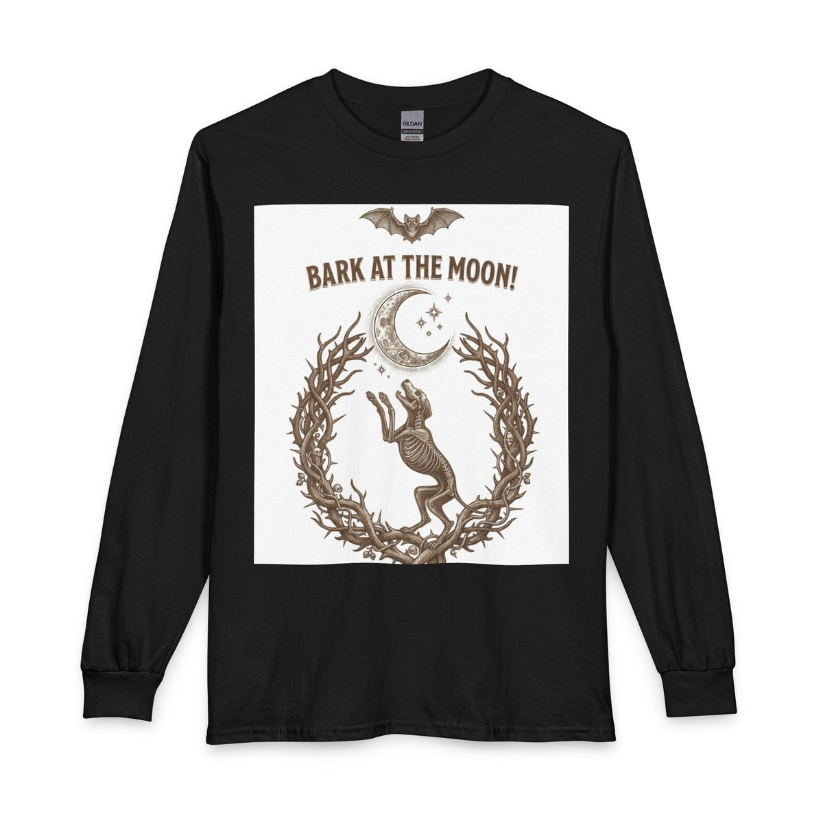 Bark at the Moon Long Sleeve Tee — Howling Dog Moon Graphic