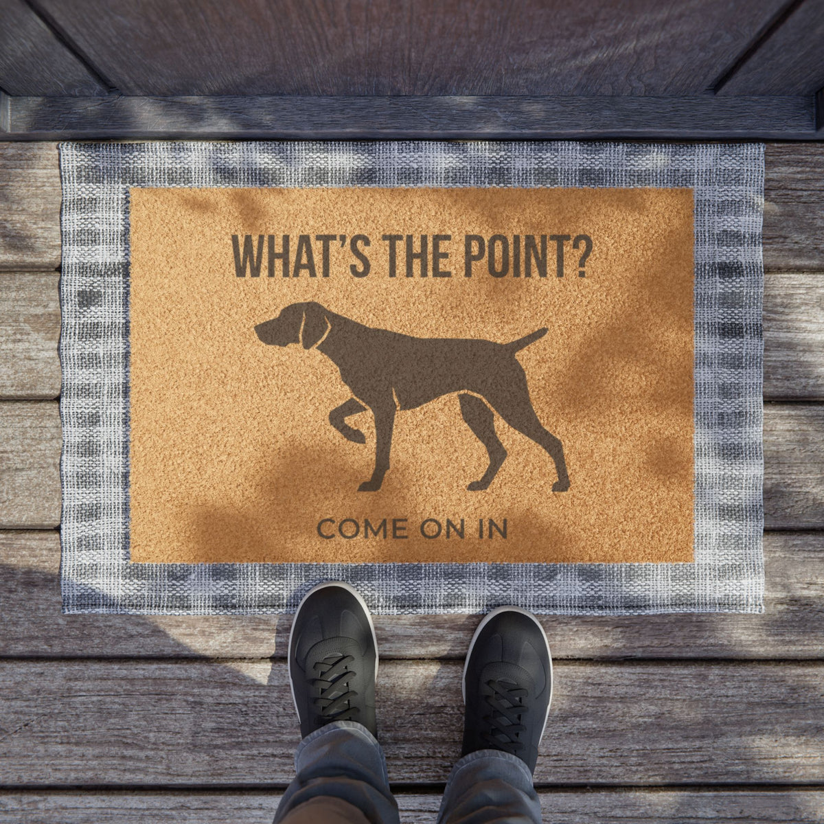 Pointer Silhouette Doormat — Coir Welcome Mat for Hunting Dog Lovers
