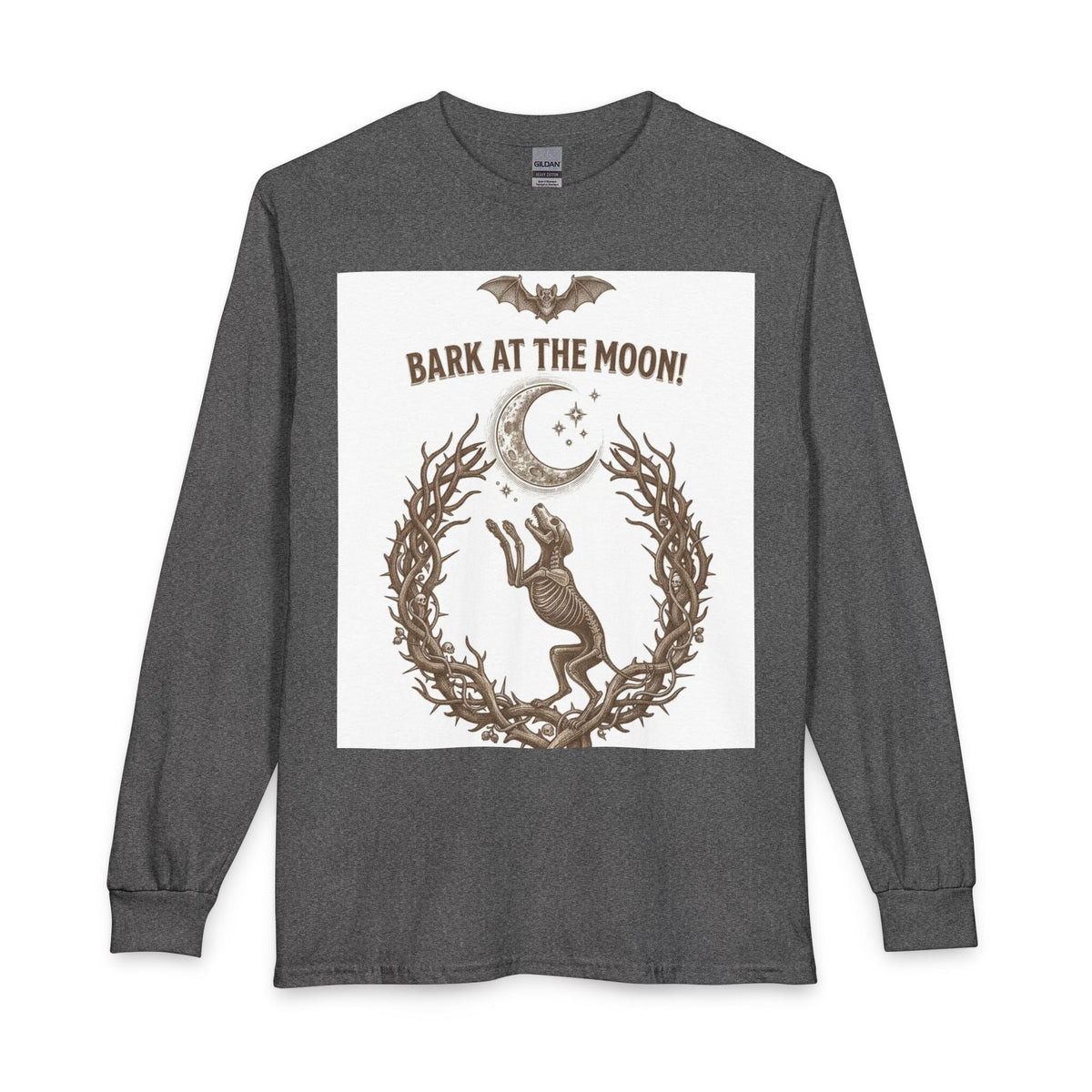 Bark at the Moon Long Sleeve Tee — Howling Dog Moon Graphic