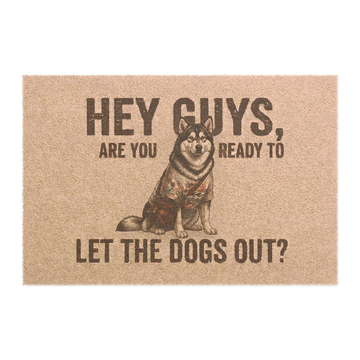 Alaskan Malamute illustrated coir welcome doormat