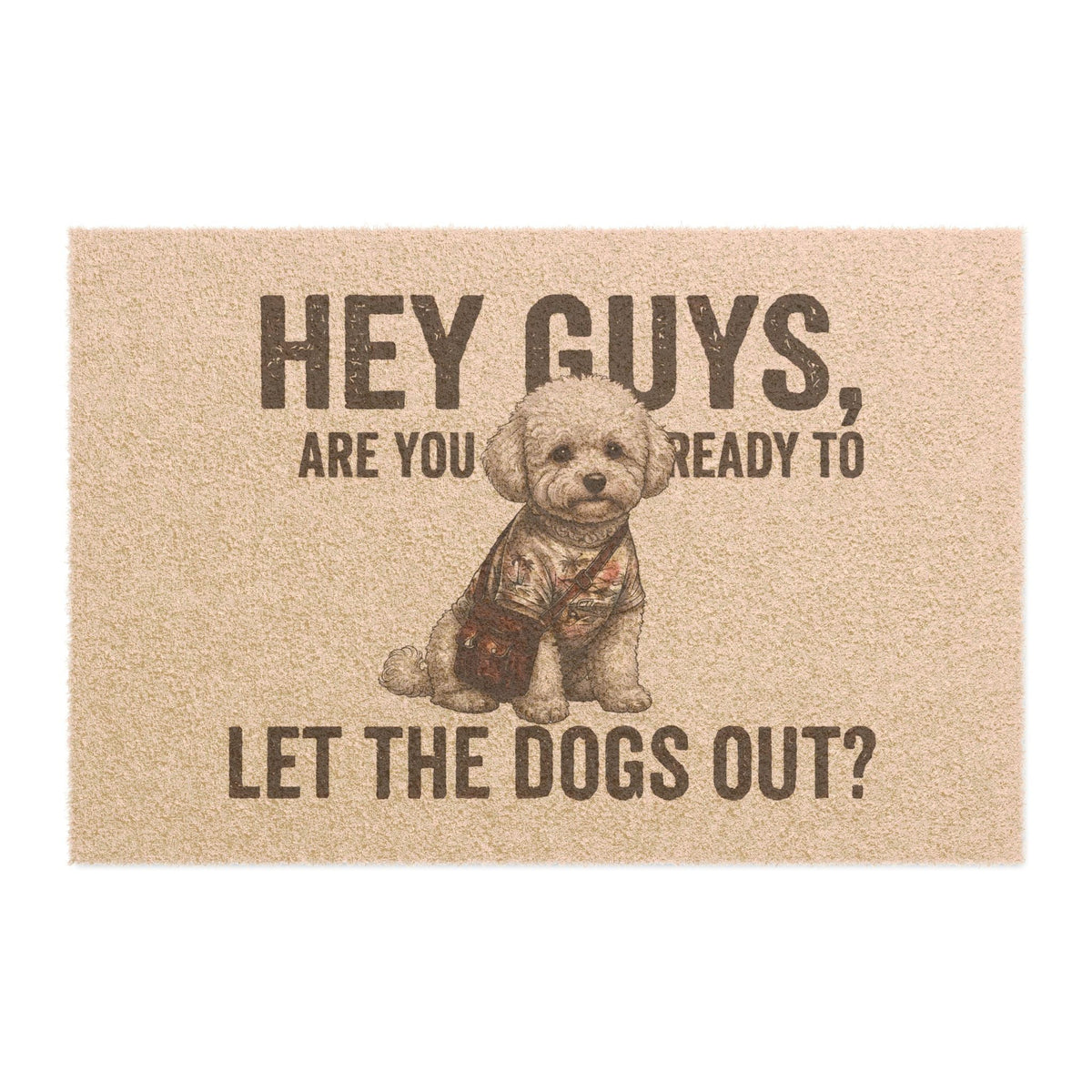 Bichon Frise illustrated coir welcome doormat