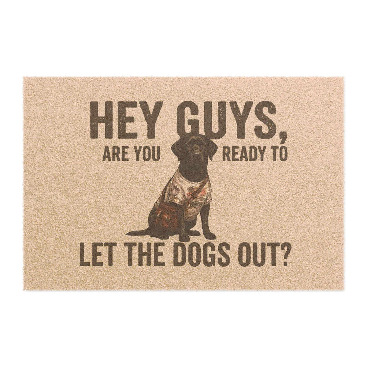 Black Lab illustrated coir welcome doormat