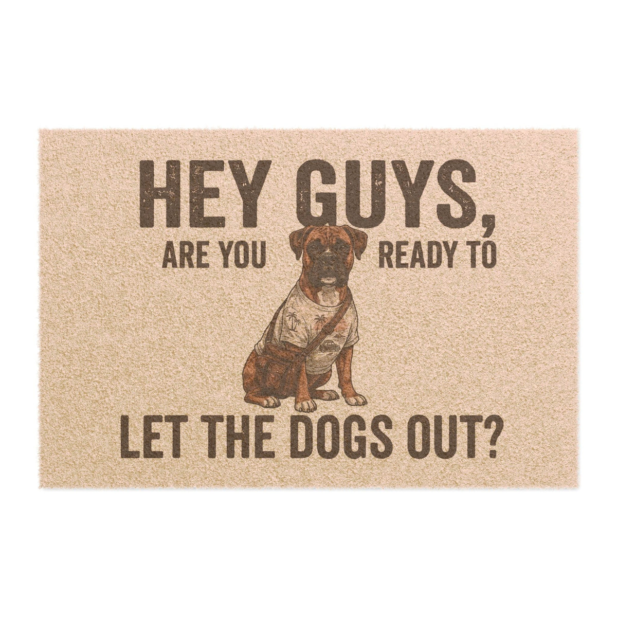 Boxer illustrated coir welcome doormat