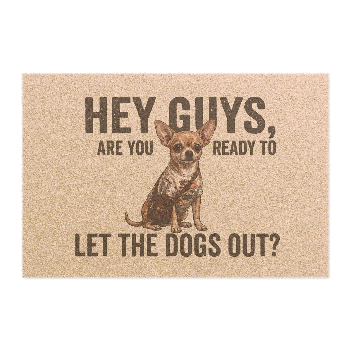 Chihuahua illustrated coir welcome doormat