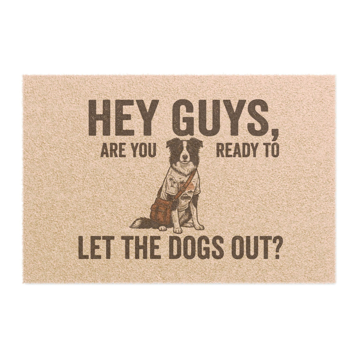Collie illustrated coir welcome doormat