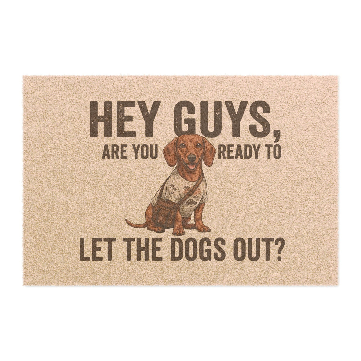 Dachshund illustrated coir welcome doormat
