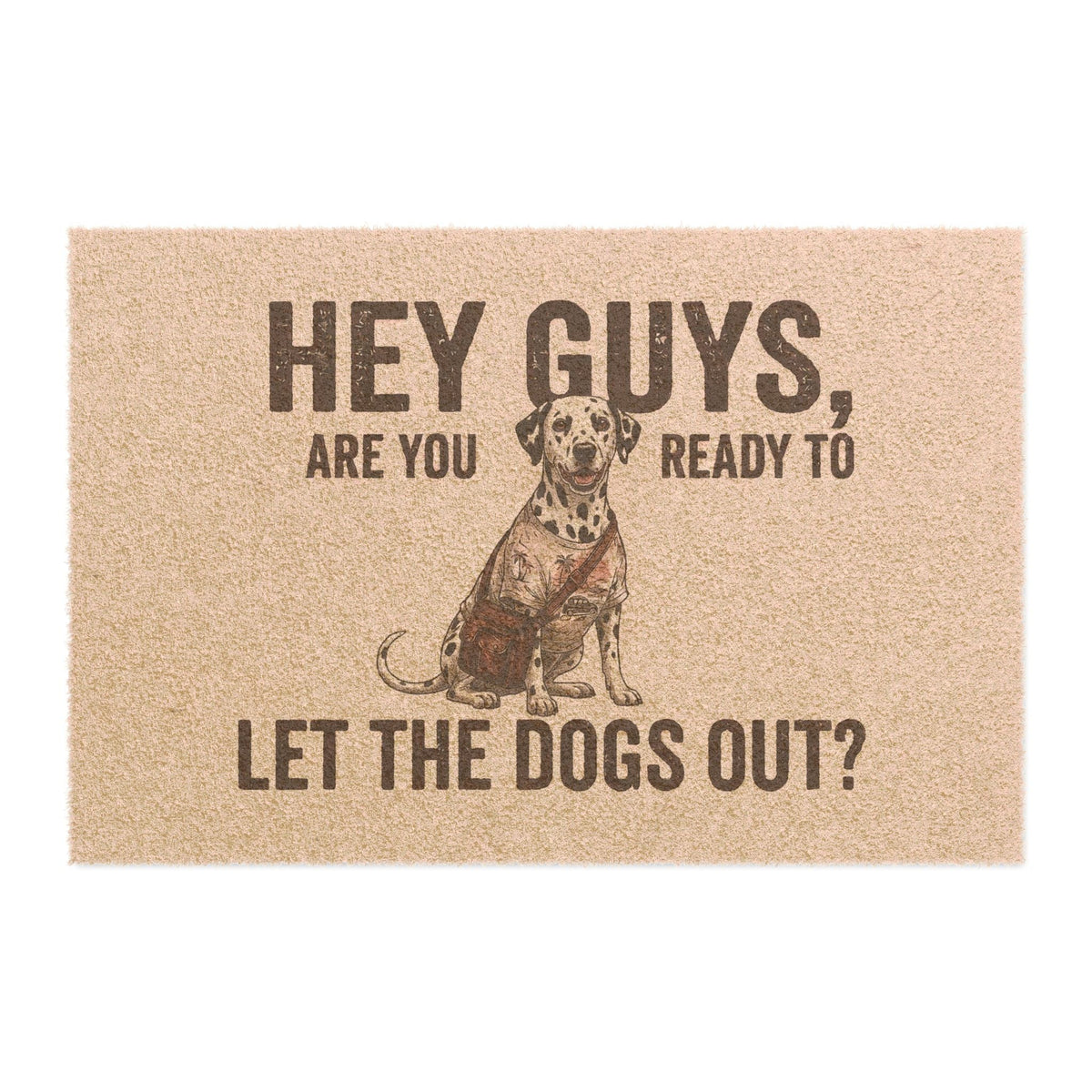 Dalmatian illustrated coir welcome doormat