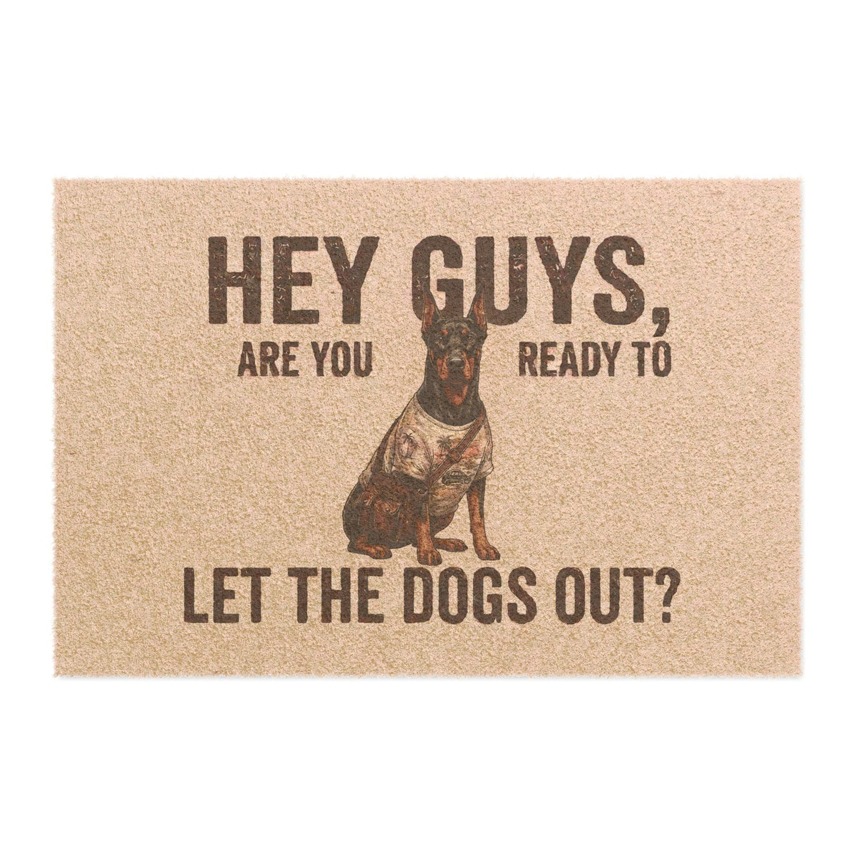 Doberman Pinscher illustrated coir welcome doormat