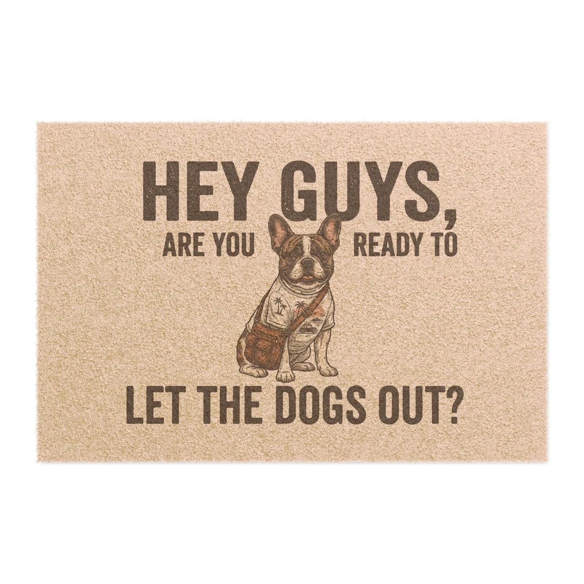 French Bulldog illustrated coir welcome doormat