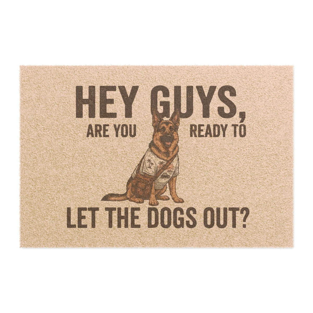 German Shepherd illustrated coir welcome doormat