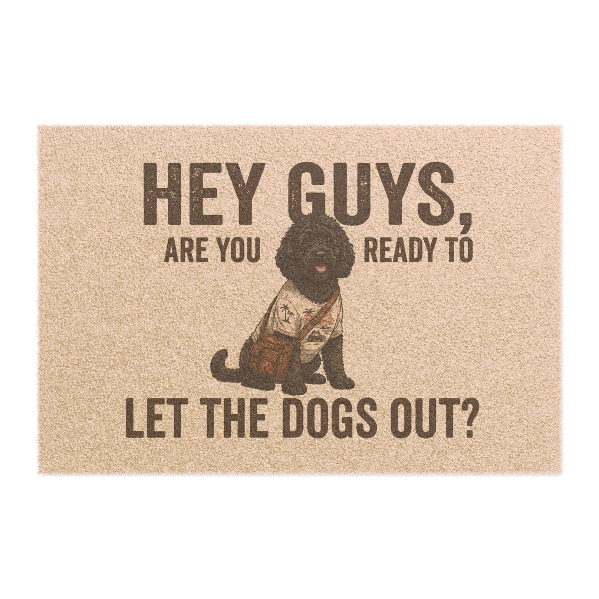 Goldendoodle illustrated coir welcome doormat