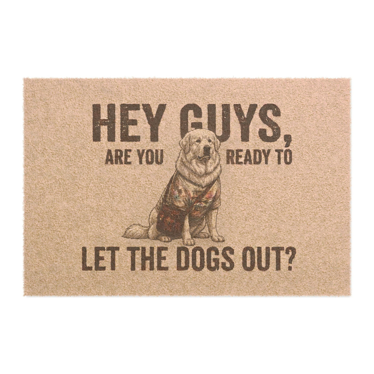 Great Pyrenees illustrated coir welcome doormat