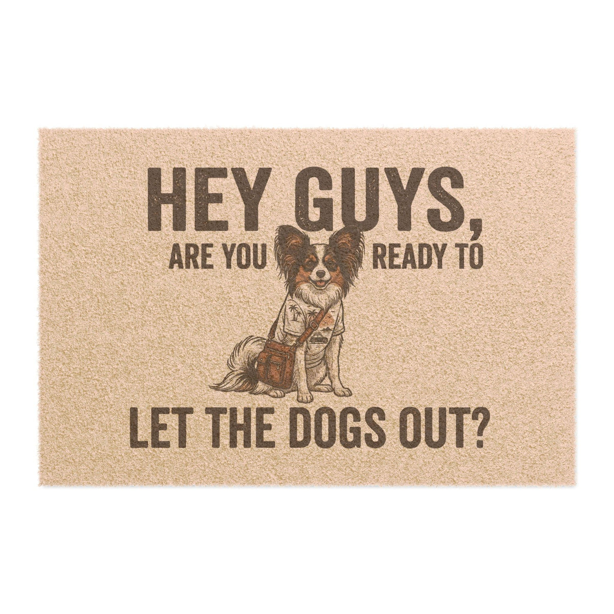 Papillon illustrated coir welcome doormat
