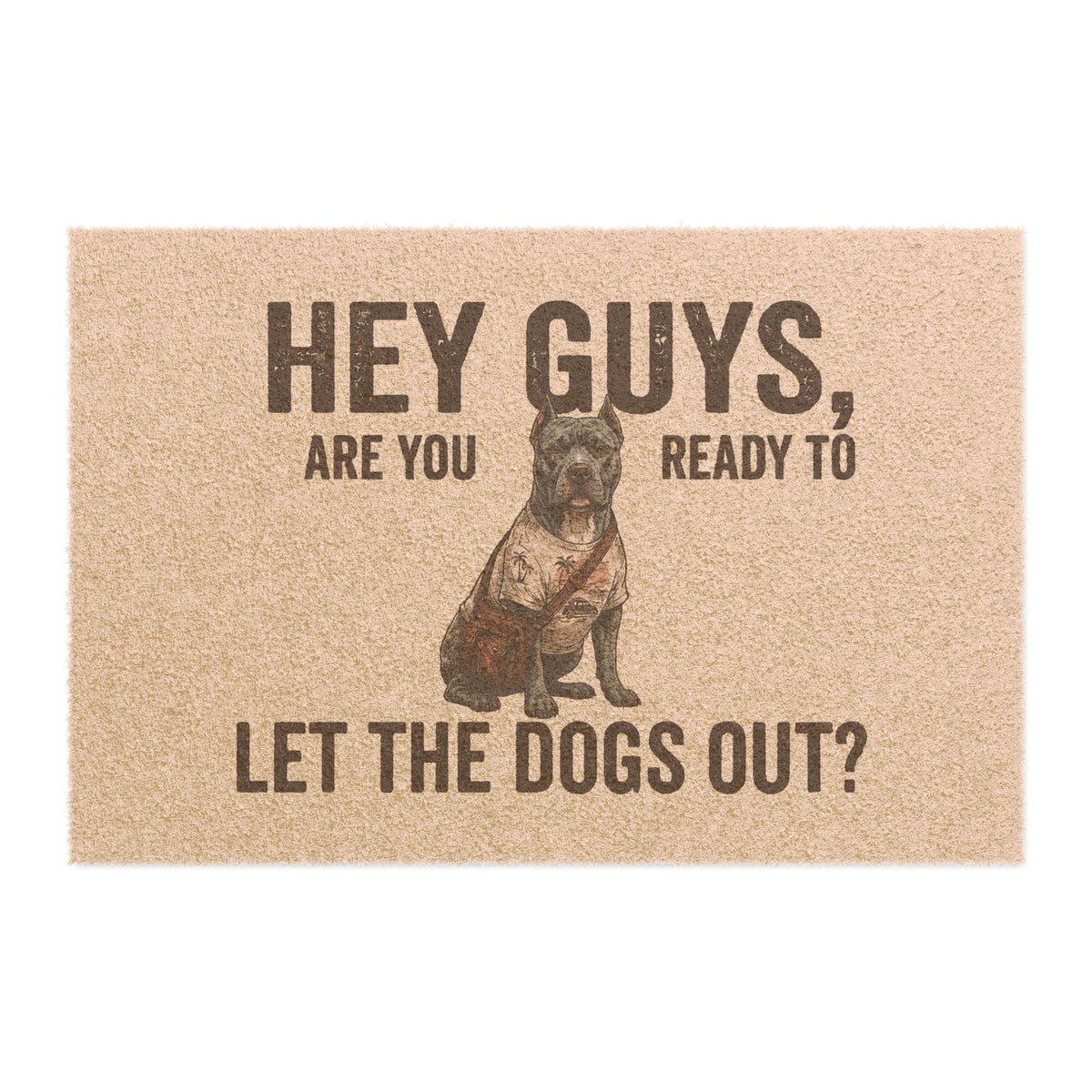 Pitbull illustrated coir welcome doormat