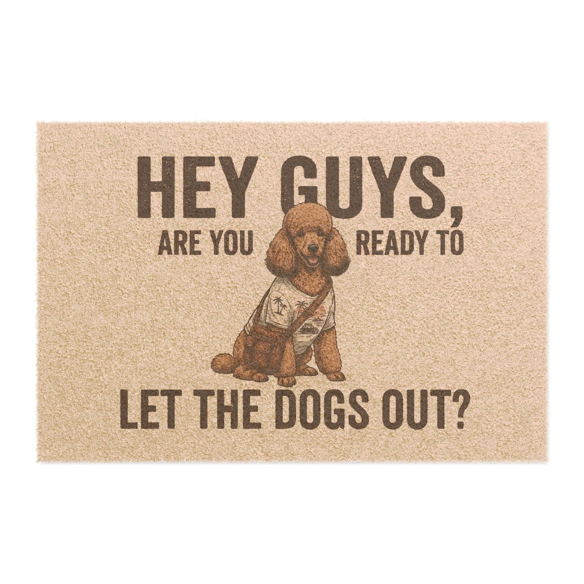 Poodle illustrated coir welcome doormat