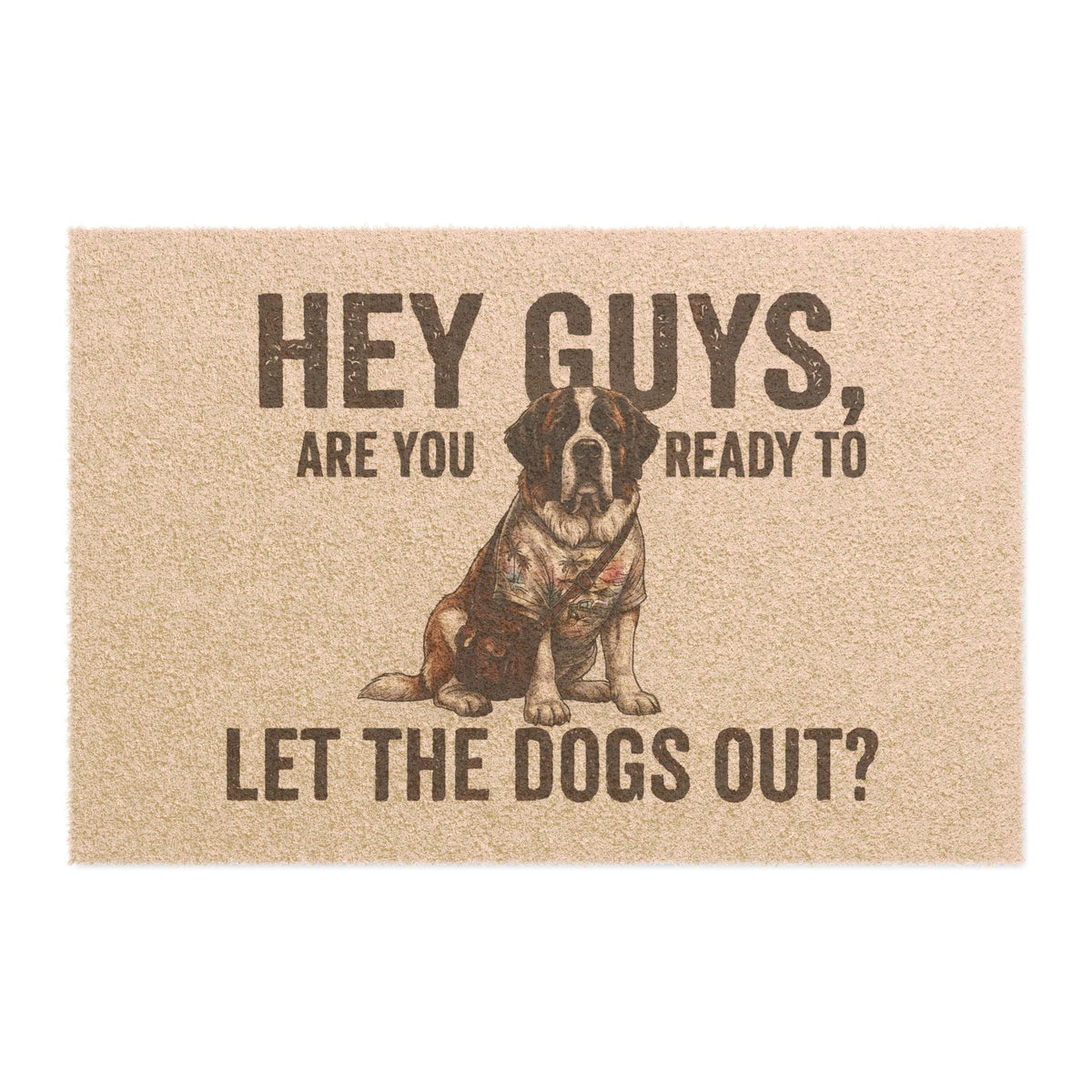 Saint Bernard illustrated coir welcome doormat