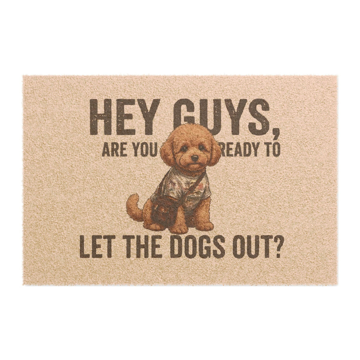 Teddy Bear illustrated coir welcome doormat